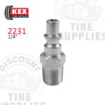 Kex Tire Repair | Steel 1/4" Male M Style Air Coupler - 1/4" MNPT - 2231