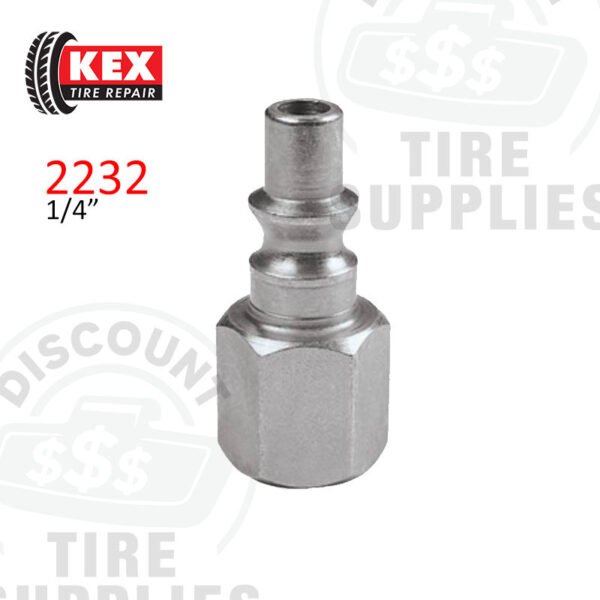Kex Tire Repair | Steel 1/4" Male M Style Air Coupler - 1/4" MNPT - 2231