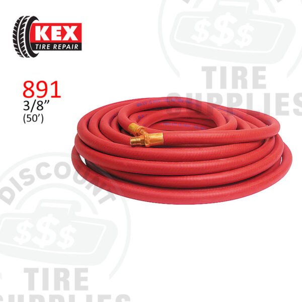 Kex Tire Repair | Industrial Rubber Air Hose (3/8″ x 50′) 1/4″ MNPT 300psi - 891