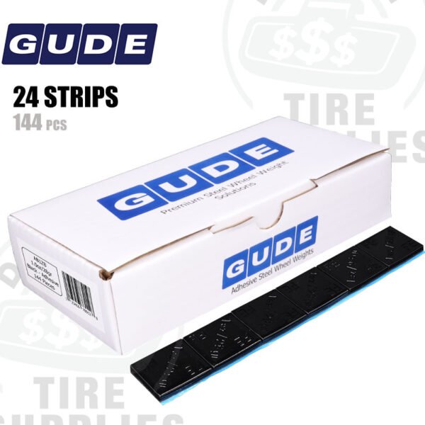 Gude | Steel 2.00 oz FE Stick-On Adhesive Tape Wheel Weight | Steel Coated - Black- 72 PC. Box