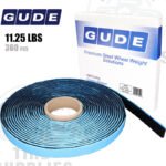 Gude | Steel 1/2 oz (0.50 oz) FE Stick-On Adhesive Tape Wheel Weight Roll | 360 pcs | Steel | Coated | Black