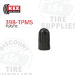 Kex Tire Repair | Long Black Plastic Valve Cap with Seal - TPMS Compatible - 100 PACK - 39B-TPMS
