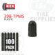 Kex Tire Repair | Long Black Plastic Valve Cap with Seal - TPMS Compatible - 100 PACK - 39B-TPMS