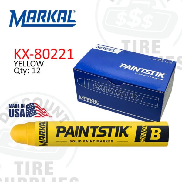 Markal | Original B Paintstik Solid Paint Marker, 12 Per Box, Yellow - 80221