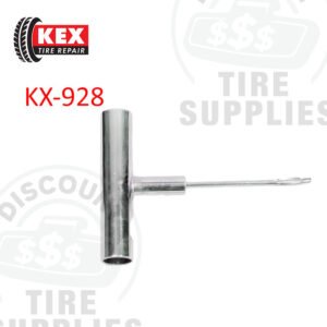 Kex Tire Repair | Metal Split Eye Needle with T-Handle End Slot, Chrome - KX-928