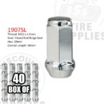 Chrome Bulge Acorn Long 3/4″ Hex Lug Nut - Thread Size 12mm x 1.50 - 1907SL