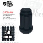 White Knight | Black Duplex 6 Spline Acorn Lug Nut - Heat Threat - Thread Size M14 x 1.5mm - 3809HBK