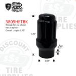 White Knight | Black Duplex 6 Spline Acorn Lug Nut - Thread Size M14 x 1.5mm - 3809HETBK