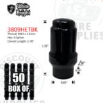 White Knight | Black Duplex 6 Spline Acorn Lug Nut - Thread Size M14 x 1.5mm - 3809HETBK