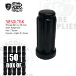 White Knight | Black Duplex 7 Spline Acorn Long Lug Nut - 3850LTBK