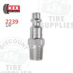 Kex Tire Repair | Steel 1/4" Male #727 M-Style Air Coupler - 1/4" MNPT - 2239
