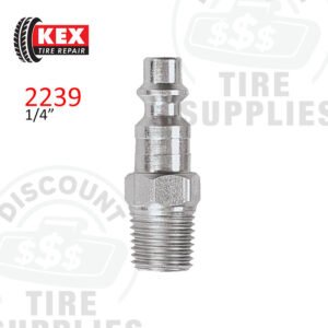 Kex Tire Repair | Steel 1/4" Male #727 M-Style Air Coupler - 1/4" MNPT - 2239