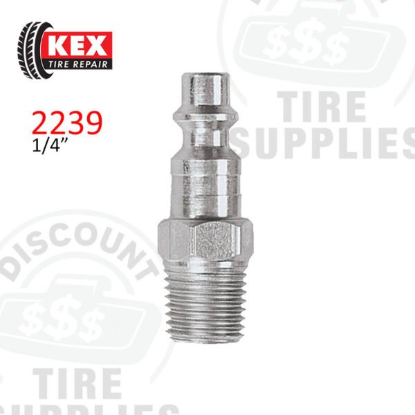 Kex Tire Repair | Steel 1/4" Male #727 M-Style Air Coupler - 1/4" MNPT - 2239