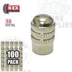 Kex Tire Repair | Chrome Metal Dome Valve Cap - 100 Pack - 38