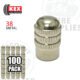 Kex Tire Repair | Chrome Metal Dome Valve Cap - 100 Pack - 38