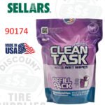 Sellars | Clean Task™ Cleaning & Degreasing Wet Wipe Refill Pack, Red, 70 Sheets - 90174