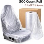 Hi-Tech | Disposable Plastic Car Seat Covers | Clear | 0.5 Mil | 500 Pack Roll | SC-500
