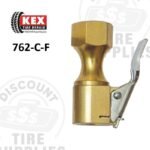 Kex Tire Repair | European-Style Clip-On Flow Thru Air Chuck - 1/4 Female NPT (Closed Style) - 762-C-F